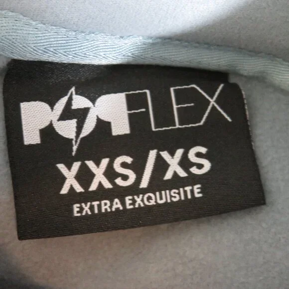 Popflex size XXS XS Mock Neck Sweatshirt Pullover Gray Athleisure Workout - Picture 2 of 7